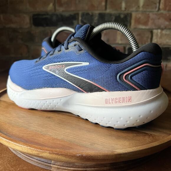 Brooks Glycerin 21 Womens 10 Blue Pink Cushion Road Running Sneakers Shoes - Picture 3 of 16